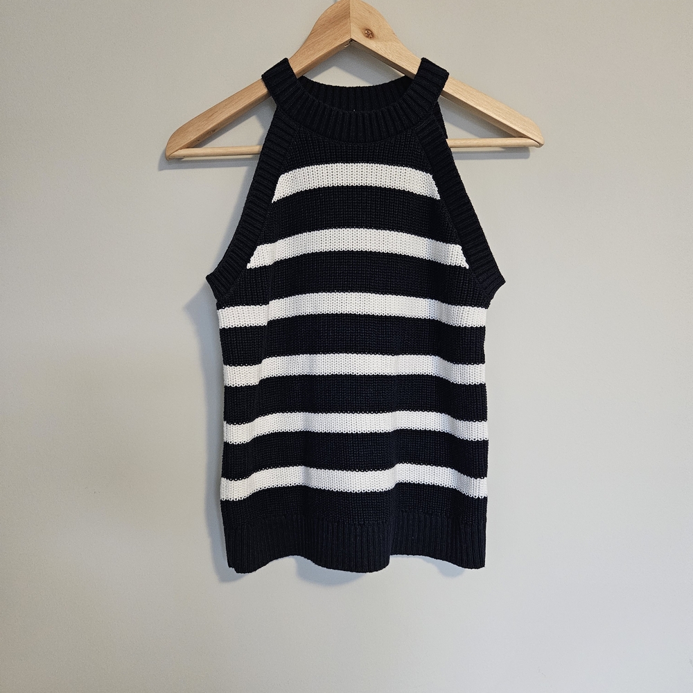 NWOT Sleeveless Shaker-Stich Cropped Sweatshirt - Small
